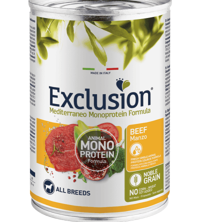 Exclusion Monoprotein Manzo Adult 400g 24pz