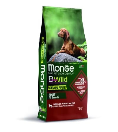 Monge Bwild Grain free Agnello con Patate e piselli Adult 12kg
